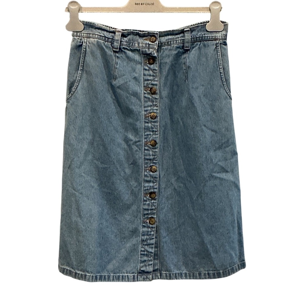 Vintage Northstyle Womens Denim Button Front Midi Skirt‎ Country Cowgirl Y2K XS